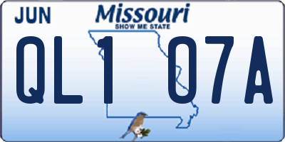 MO license plate QL1O7A
