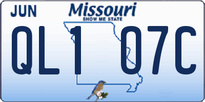 MO license plate QL1O7C