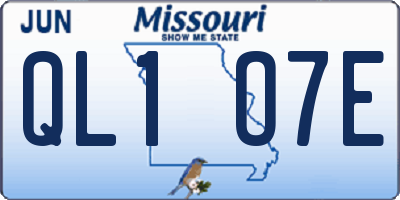 MO license plate QL1O7E