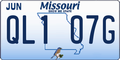 MO license plate QL1O7G