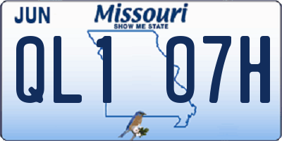 MO license plate QL1O7H