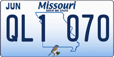 MO license plate QL1O7O