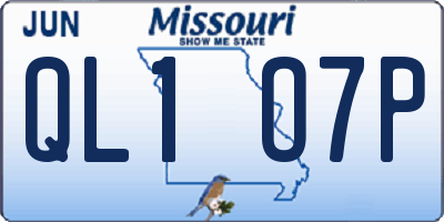 MO license plate QL1O7P