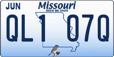 MO license plate QL1O7Q