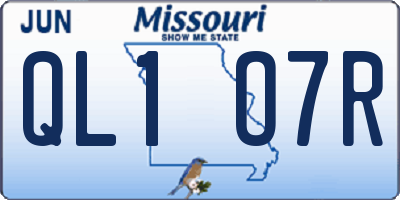 MO license plate QL1O7R
