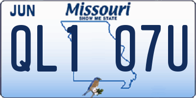 MO license plate QL1O7U