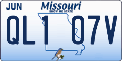 MO license plate QL1O7V