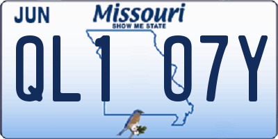 MO license plate QL1O7Y