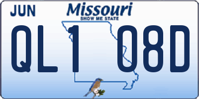 MO license plate QL1O8D