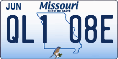 MO license plate QL1O8E