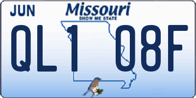 MO license plate QL1O8F