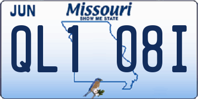 MO license plate QL1O8I