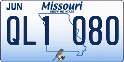 MO license plate QL1O8O