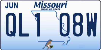 MO license plate QL1O8W