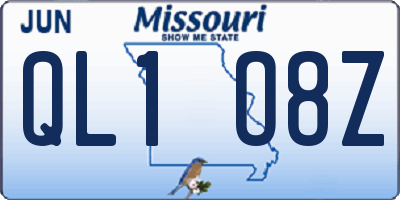 MO license plate QL1O8Z