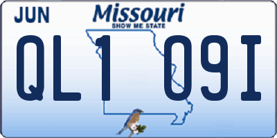 MO license plate QL1O9I