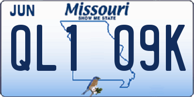MO license plate QL1O9K