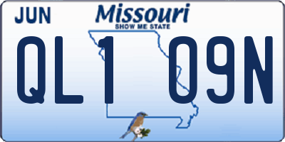 MO license plate QL1O9N