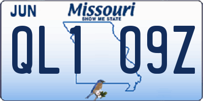 MO license plate QL1O9Z