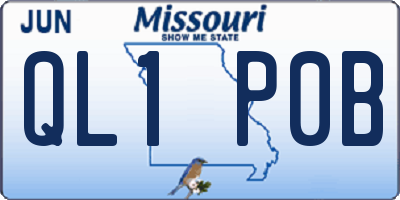 MO license plate QL1P0B