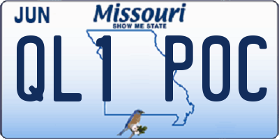 MO license plate QL1P0C