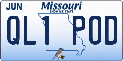 MO license plate QL1P0D