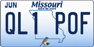 MO license plate QL1P0F