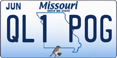 MO license plate QL1P0G