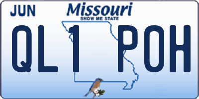 MO license plate QL1P0H