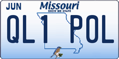 MO license plate QL1P0L