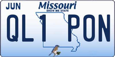 MO license plate QL1P0N