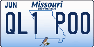 MO license plate QL1P0O