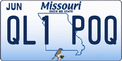 MO license plate QL1P0Q