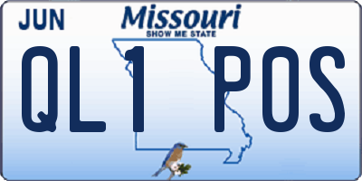 MO license plate QL1P0S