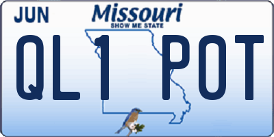 MO license plate QL1P0T