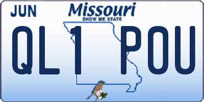 MO license plate QL1P0U