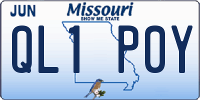 MO license plate QL1P0Y