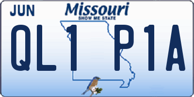 MO license plate QL1P1A