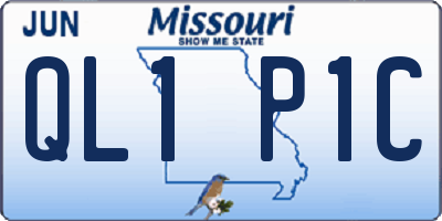 MO license plate QL1P1C
