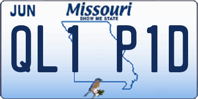 MO license plate QL1P1D