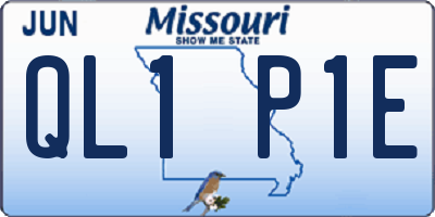 MO license plate QL1P1E