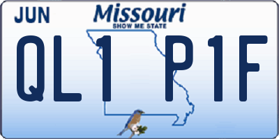 MO license plate QL1P1F