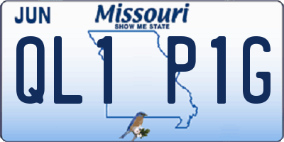 MO license plate QL1P1G