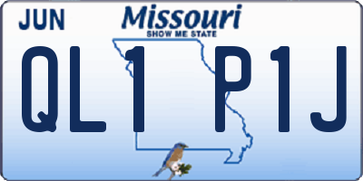 MO license plate QL1P1J