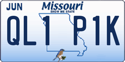 MO license plate QL1P1K