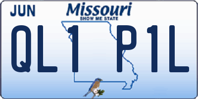MO license plate QL1P1L