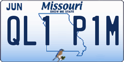 MO license plate QL1P1M