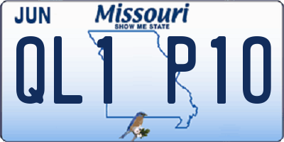 MO license plate QL1P1O