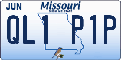 MO license plate QL1P1P