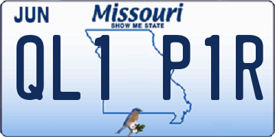 MO license plate QL1P1R